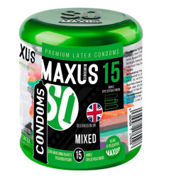 Презервативы в металлическом кейсе MAXUS Mixed - 15 шт.
