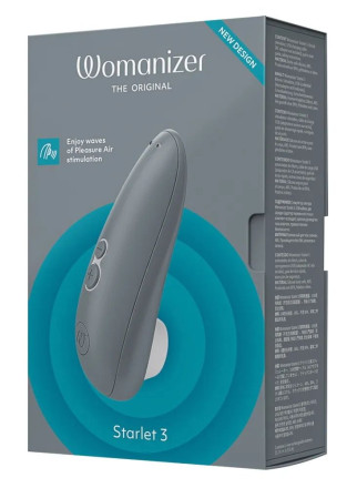 Серый клиторальный стимулятор Womanizer Starlet 3 