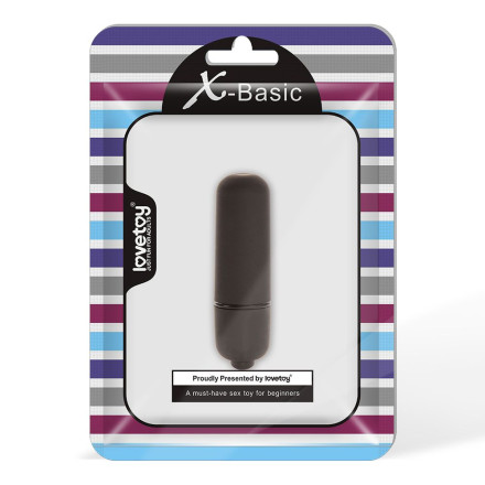 Черная вибропуля X-Basic Bullet Mini 10 speeds - 5,9 см. 