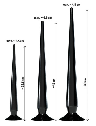 Набор из 3 длинных анальных пробок Super Long Flexible Butt Plug Set 