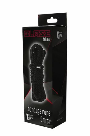 Черная веревка для шибари DELUXE BONDAGE ROPE - 5 м. 