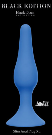 Синяя анальная пробка Slim Anal Plug XL - 15,5 см. 