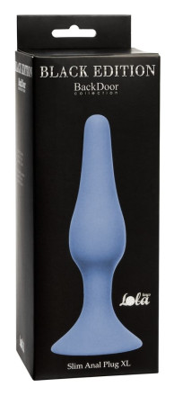 Синяя анальная пробка Slim Anal Plug XL - 15,5 см. 