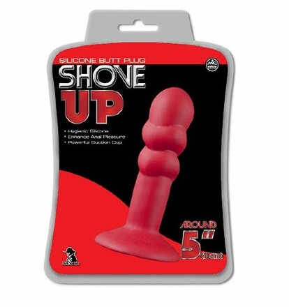 Красная анальная пробка SHOVE UP 5INCH SILICONE BUTT PLUG RED - 12,7 см. 