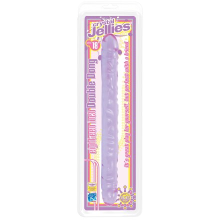 Двухсторонний фиолетовый фаллоимитатор Double Dong Purple Jellie - 46 см. 