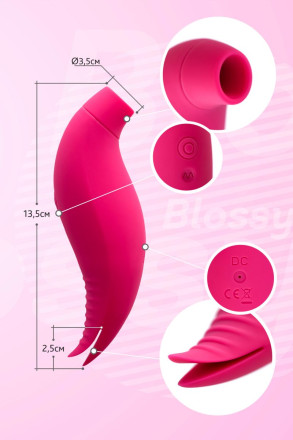 Ярко-розовый многофункциональный стимулятор клитора Blossy 