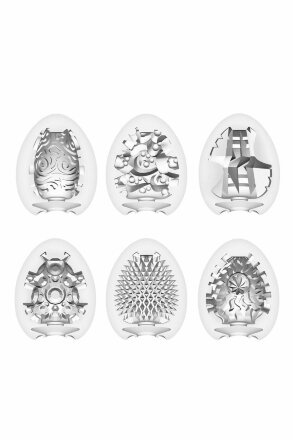 Набор из 6 мастурбаторов Tenga EGG Regular Strength с различным рельефом 