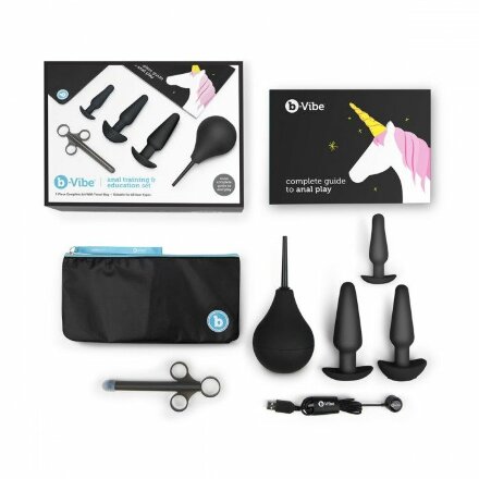 Набор в черном цвете для анальных игр ANAL EDUCATION SET 