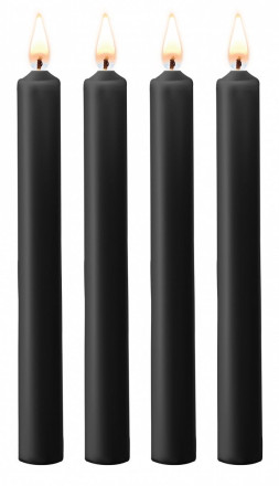Набор из 4 черных восковых свечей Teasing Wax Candles Large 