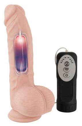 Телесный вибратор-реалистик Medical Silicone Pulsating Vibrator - 20 см. 