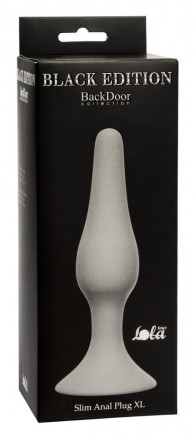 Серая анальная пробка Slim Anal Plug XL - 15,5 см. 