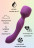 Фиолетовый двусторонний вибромассажер Heating Wand с нагревом - 22 см. 