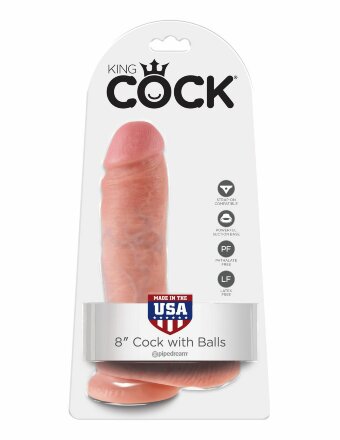 Телесный фаллоимитатор 8&quot; Cock with Balls - 21,3 см. 