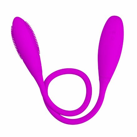 Двусторонний перезаряжаемый вибратор Snaky Vibe на гибком стержне - 60 см. 