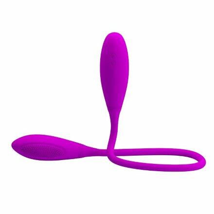 Двусторонний перезаряжаемый вибратор Snaky Vibe на гибком стержне - 60 см. 