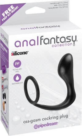 Эрекционное кольцо с анальной пробкой Ass-Gasm Cockring Plug 