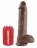 Большой коричневый фаллоимитатор с мошонкой 10&quot; Cock with Balls на присоске - 25,4 см. 