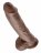 Большой коричневый фаллоимитатор с мошонкой 10&quot; Cock with Balls на присоске - 25,4 см. 