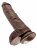 Большой коричневый фаллоимитатор с мошонкой 10&quot; Cock with Balls на присоске - 25,4 см. 