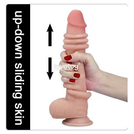 Телесный фаллоимитатор Sliding Skin Dual-Layered 9.0 - 23 см. 
