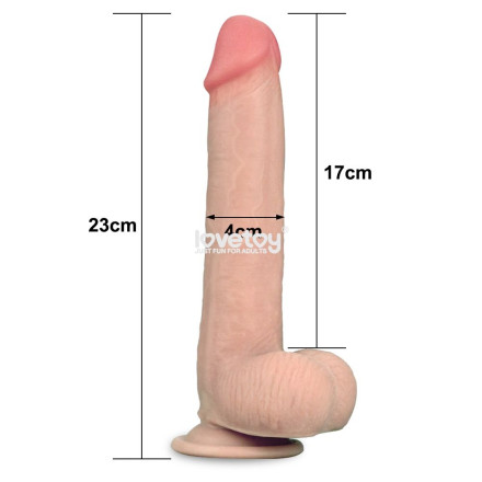 Телесный фаллоимитатор Sliding Skin Dual-Layered 9.0 - 23 см. 