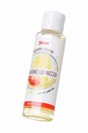Масло для массажа «Романтический массаж» с ароматом клубники и шампанского - 50 мл. 