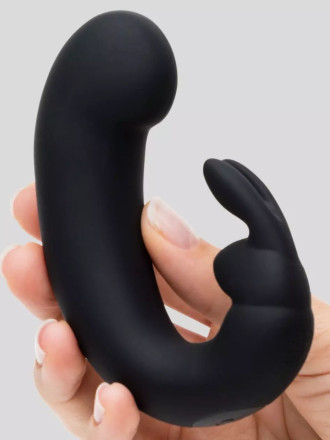 Черный мини-вибратор  кролик  Sensation Rechargeable G-Spot Rabbit Vibrator - 11,4 см. 