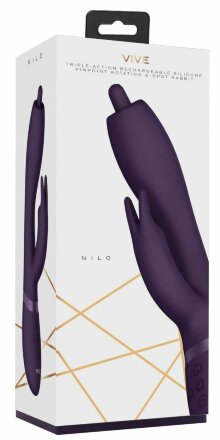 Фиолетовый вибромассажер-кролик Nilo - 22 см. 