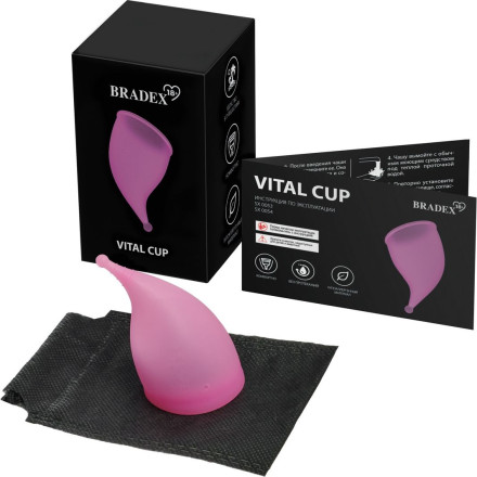 Розовая менструальная чаша Vital Cup L 