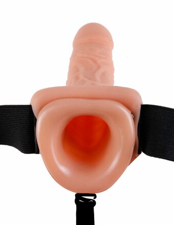 Фаллопротез телесного цвета Hollow Strap-On - 29 см. 
