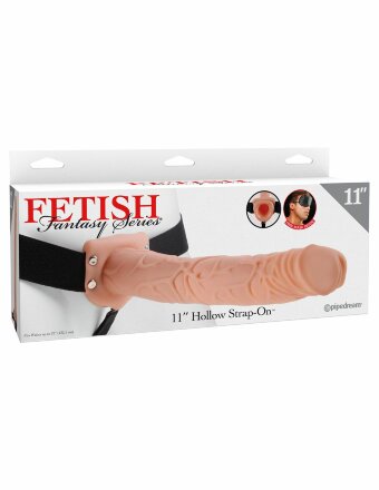 Фаллопротез телесного цвета Hollow Strap-On - 29 см. 