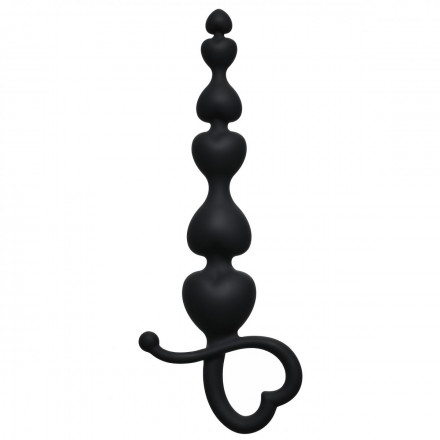 Чёрная анальная цепочка Begginers Beads - 18 см. 
