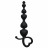 Чёрная анальная цепочка Begginers Beads - 18 см. 
