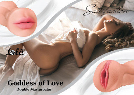 Двусторонний мастурбатор Goddess of Love - вагина и ротик 
