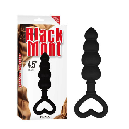 Черный анальный массажер Beaded Luv Probe - 15,6 см. 