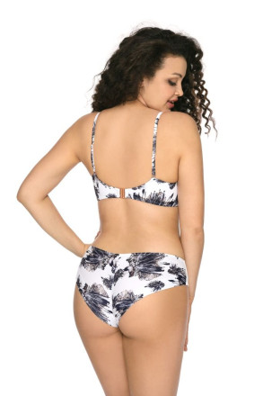 Купальный бюстгальтер plus size со вставками из ткани с медным блеском 