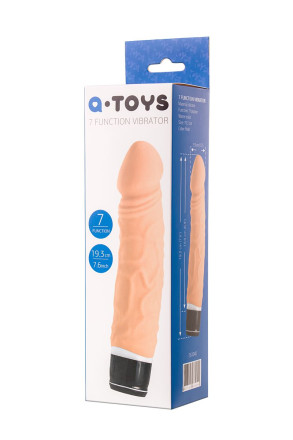 Реалистичный телесный вибратор A-Toys - 19,3 см. 