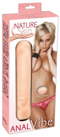 Анальный вибратор Nature Skin Anal Vibe - 21,5 см. 