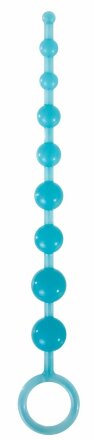 Голубая анальная цепочка-елочка Pleasure Beads - 30 см. 