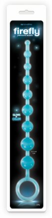 Голубая анальная цепочка-елочка Pleasure Beads - 30 см. 