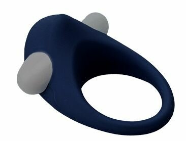 Гладкое синее эрекционное виброкольцо STIMU RING 