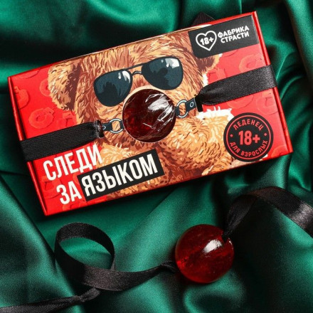 Леденец-кляп «Следи за языком» со вкусом клубники со сливками - 30 гр. 
