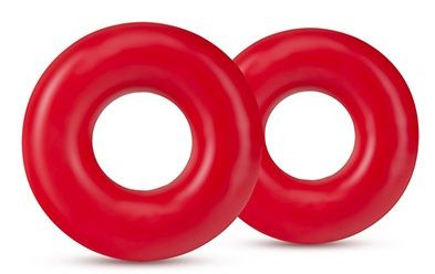 Набор из 2 красных эрекционных колец DONUT RINGS OVERSIZED 