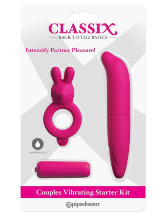 Ярко-розовый вибронабор для пар Couples Vibrating Starter Kit 