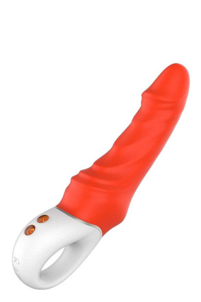 Оранжевый вибромассажер Real Pleasure - 23,1 см. 