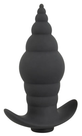Черная анальная вибропробка RC Butt Plug - 9,6 см. 