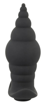 Черная анальная вибропробка RC Butt Plug - 9,6 см. 
