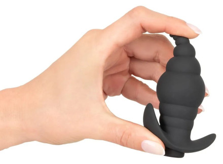 Черная анальная вибропробка RC Butt Plug - 9,6 см. 