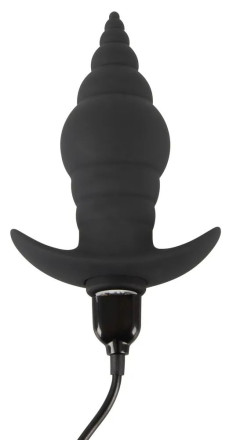 Черная анальная вибропробка RC Butt Plug - 9,6 см. 