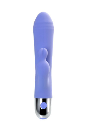 Сиреневый вибратор с клиторальной стимуляцией Crocus - 17,5 см. 